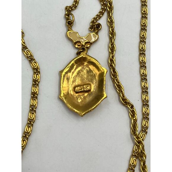ART Arthur Pepper Vintage Signed Triple Strand Gold Tone Locket Necklace - Picture 6 of 15